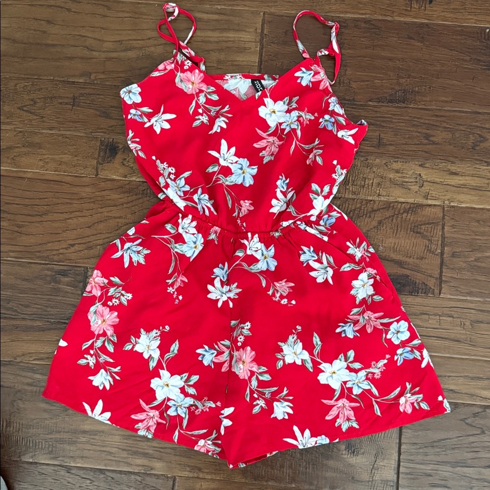 Red Floral Romper - size 0